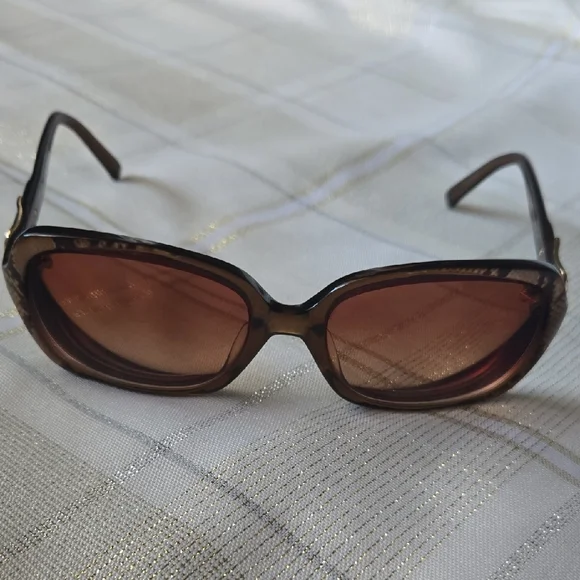 Jimmy Choo Lela/S Gold Snake Brown Sunglasses